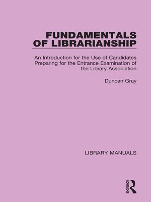 cover image of Fundamentals of Librarianship